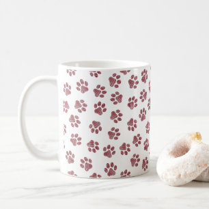 Doodle Paws, Dog Paws, Burgundy Paws Coffee Mug