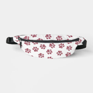 Doodle Paws, Dog Paws, Burgundy Paws Fanny Pack