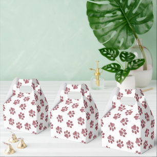 Doodle Paws, Dog Paws, Burgundy Paws Favor Box