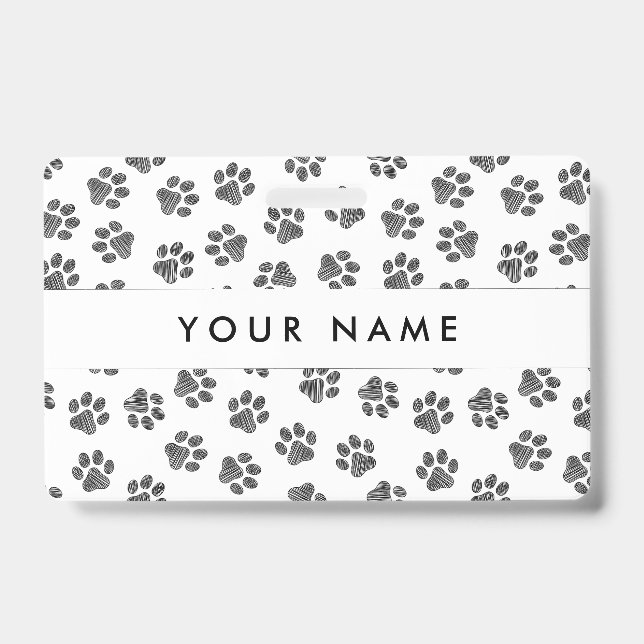 Doodle Paws, Dog Paws, Cat Paws, Black Paws Badge (Front)