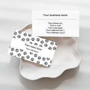 Doodle Paws, Dog Paws, Cat Paws, Black Paws Business Card