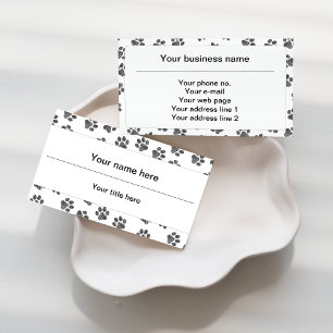 Doodle Paws, Dog Paws, Cat Paws, Black Paws Business Card