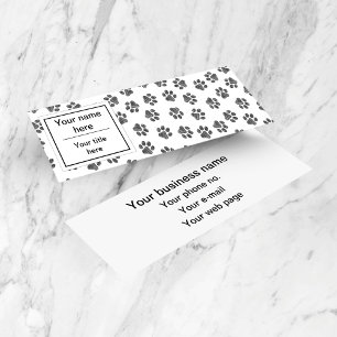 Doodle Paws, Dog Paws, Cat Paws, Black Paws Mini Business Card