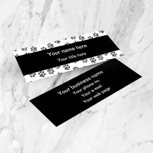 Doodle Paws, Dog Paws, Cat Paws, Black Paws Mini Business Card