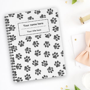 Doodle Paws, Dog Paws, Cat Paws, Black Paws Notebook