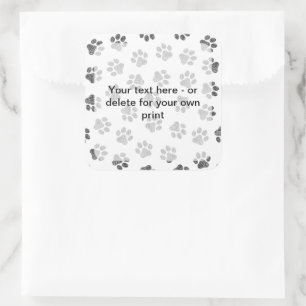 Doodle Paws, Dog Paws, Cat Paws, Black Paws Square Sticker