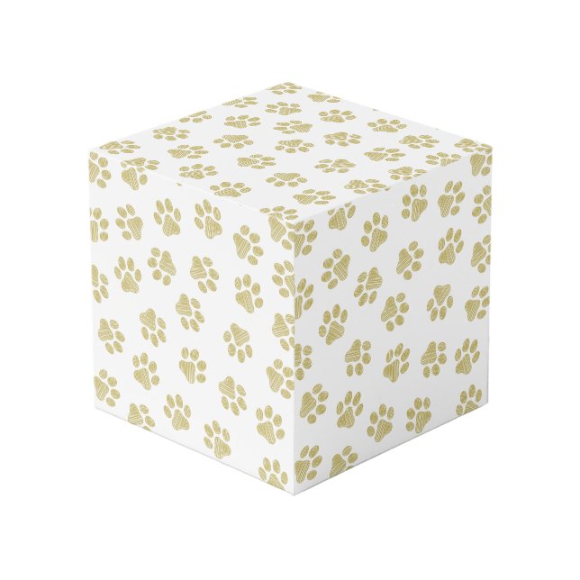 Doodle Paws, Dog Paws, Gold Paws Cube (Front Angled)