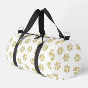 Doodle Paws, Dog Paws, Gold Paws Duffle Bag