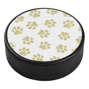 Doodle Paws, Dog Paws, Gold Paws Hockey Puck