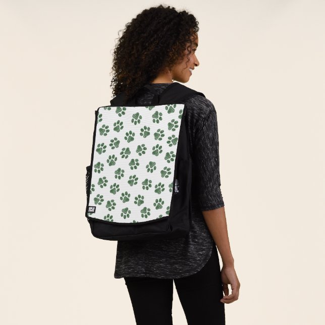 Doodle Paws, Dog Paws, Green Paws Backpack (Worn)