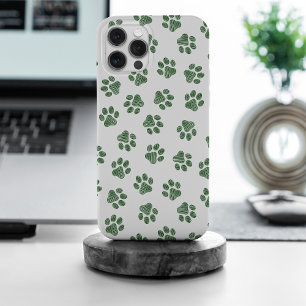 Doodle Paws, Dog Paws, Green Paws iPhone 15 Pro Max Case