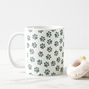 Doodle Paws, Dog Paws, Green Paws Coffee Mug