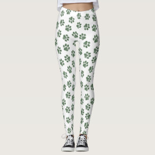 Doodle Paws, Dog Paws, Green Paws Leggings