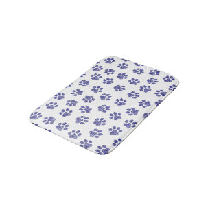 Doodle Paws, Dog Paws, Navy Blue Paws Bath Mat