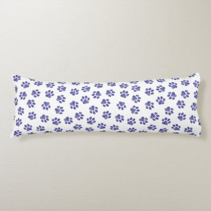 Doodle Paws, Dog Paws, Navy Blue Paws Body Pillow