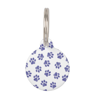 Doodle Paws, Dog Paws, Navy Blue Paws Pet Tag