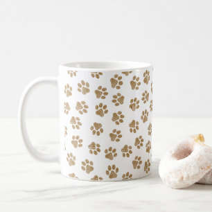 Doodle Paws, Dog Paws, Orange Gold Paws Coffee Mug