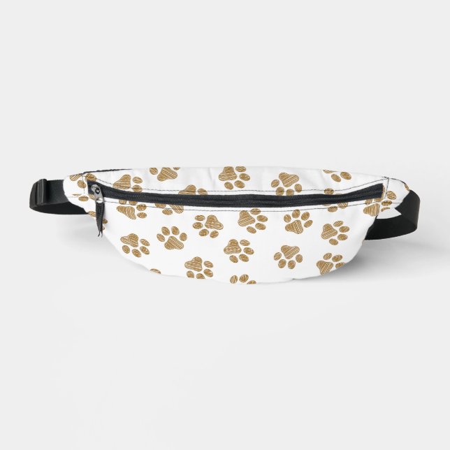 Doodle Paws, Dog Paws, Orange Gold Paws Fanny Pack (Front)