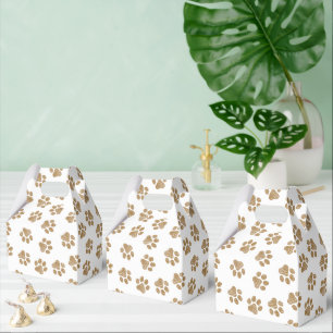 Doodle Paws, Dog Paws, Orange Gold Paws Favor Box