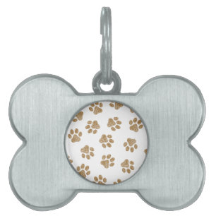 Doodle Paws, Dog Paws, Orange Gold Paws Pet ID Tag