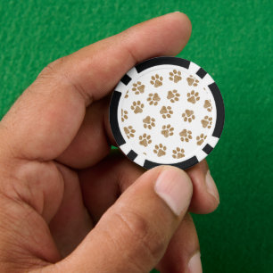 Doodle Paws, Dog Paws, Orange Gold Paws Poker Chips