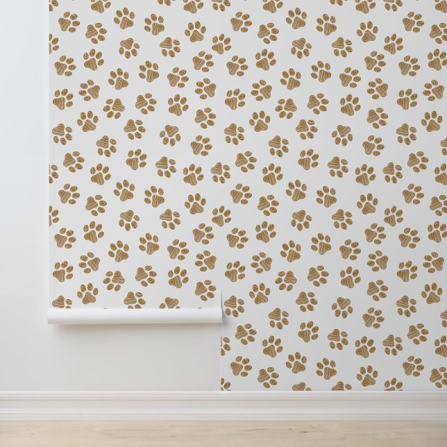 Doodle Paws, Dog Paws, Orange Gold Paws Wallpaper (Application)