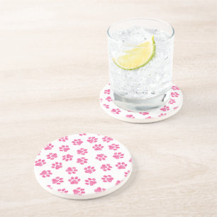 Doodle Paws, Dog Paws, Pink Paws Coaster
