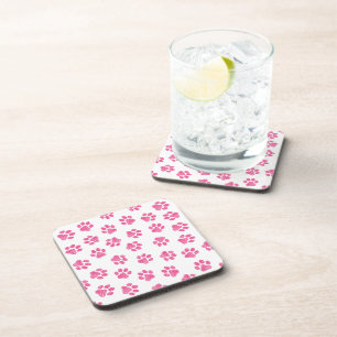 Doodle Paws, Dog Paws, Pink Paws Coaster