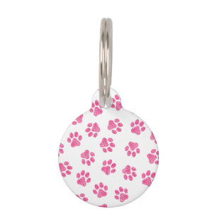Doodle Paws, Dog Paws, Pink Paws Pet Tag