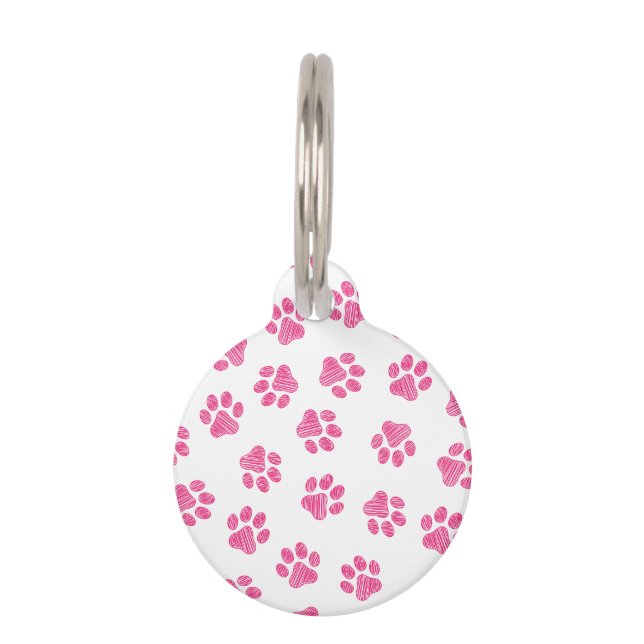 Doodle Paws, Dog Paws, Pink Paws Pet Tag (Front)
