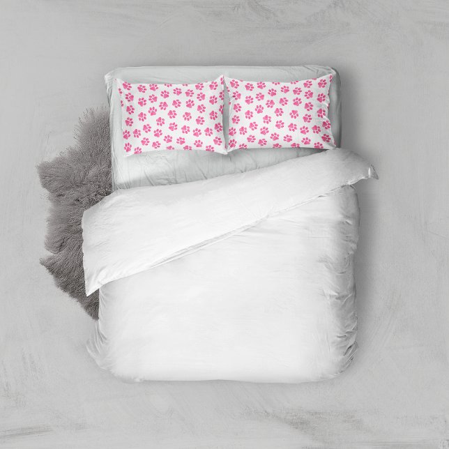 Doodle Paws, Dog Paws, Pink Paws Pillowcase (Creator Uploaded)