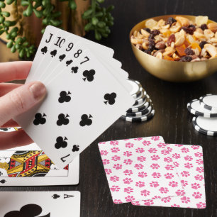Doodle Paws, Dog Paws, Pink Paws Playing Cards
