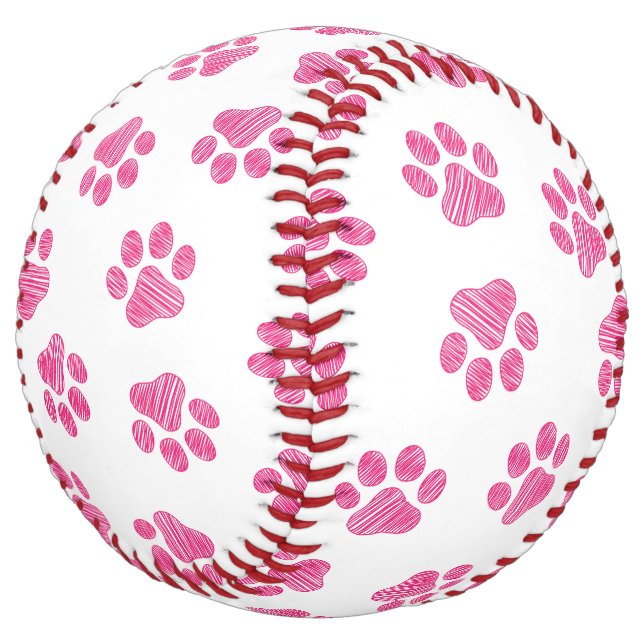 Doodle Paws, Dog Paws, Pink Paws Softball (Angled)