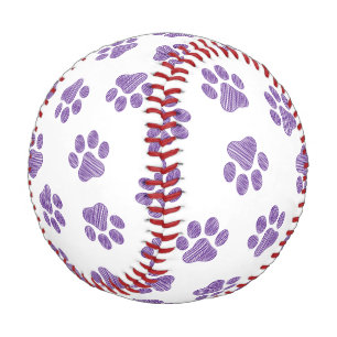 Doodle Paws, Dog Paws, Purple Paws Baseball