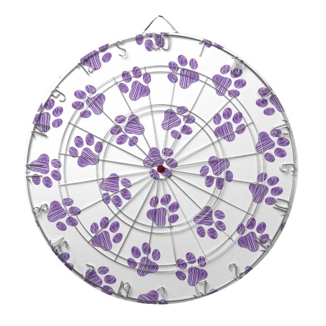 Doodle Paws, Dog Paws, Purple Paws Dartboard (Front)
