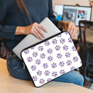 Doodle Paws, Dog Paws, Purple Paws Laptop Sleeve