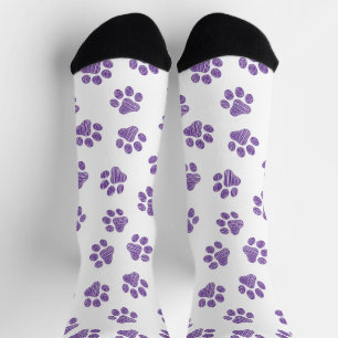 Doodle Paws, Dog Paws, Purple Paws Socks