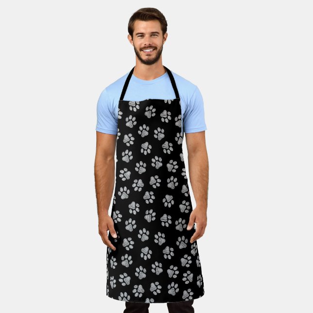 Doodle Paws, Dog Paws, White Paws Apron (Worn)