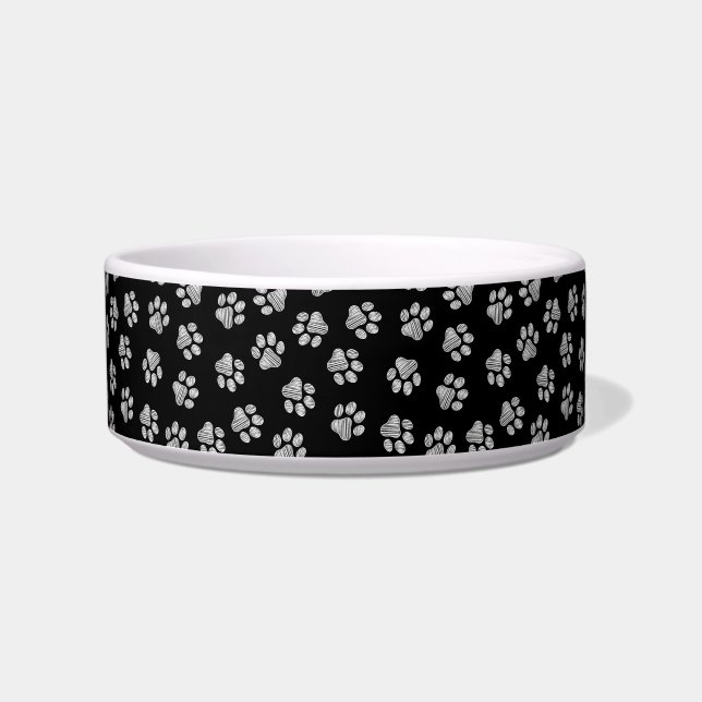 Doodle Paws, Dog Paws, White Paws Bowl (Front)