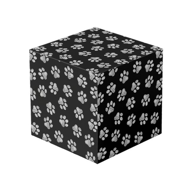 Doodle Paws, Dog Paws, White Paws Cube (Front Angled)