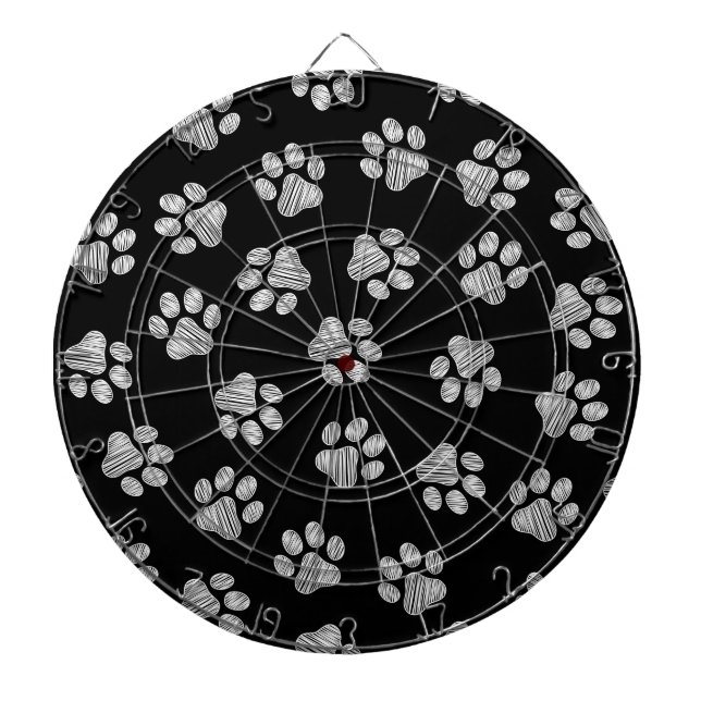 Doodle Paws, Dog Paws, White Paws Dartboard (Front)