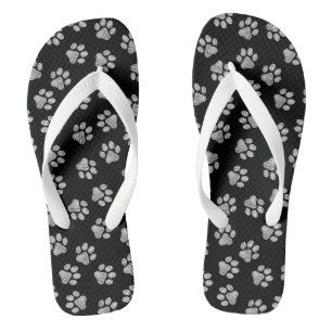 Doodle Paws, Dog Paws, White Paws Flip Flops