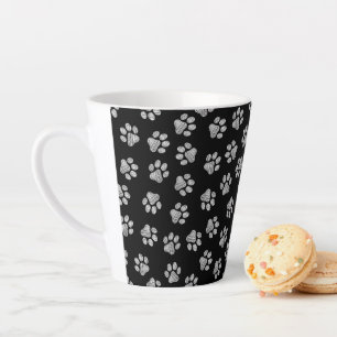 Doodle Paws, Dog Paws, White Paws Latte Mug