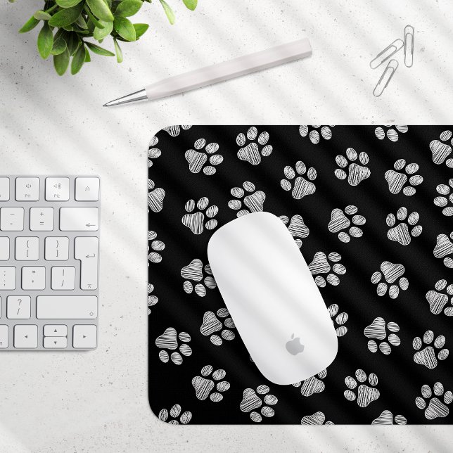 Doodle Paws, Dog Paws, White Paws Mouse Pad (Creator Uploaded)