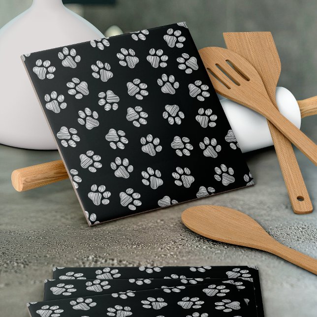 Doodle Paws, Dog Paws, White Paws Tile (Creator Uploaded)