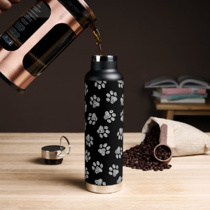Doodle Paws, Dog Paws, White Paws Water Bottle