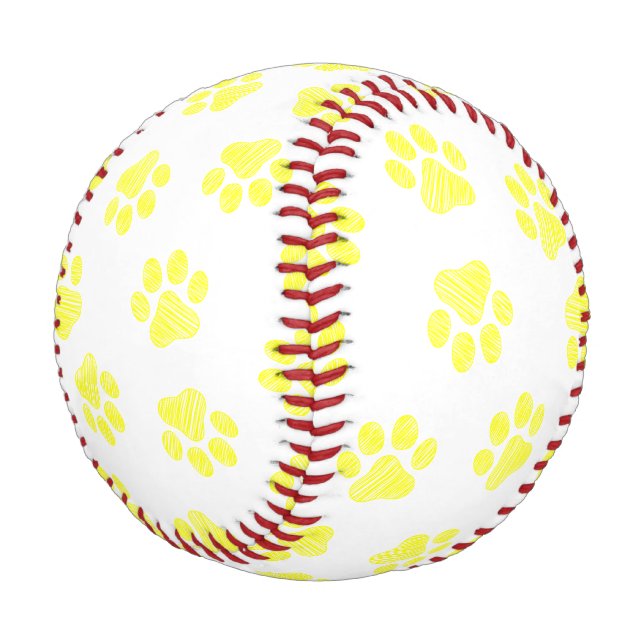 Doodle Paws, Dog Paws, Yellow Paws Baseball (Angled)