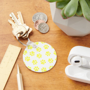 Doodle Paws, Dog Paws, Yellow Paws Keychain