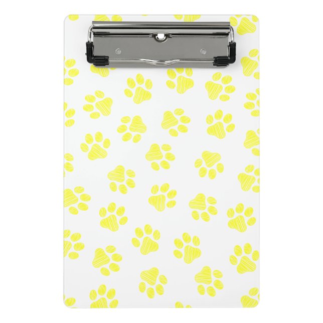 Doodle Paws, Dog Paws, Yellow Paws Mini Clipboard (Front)