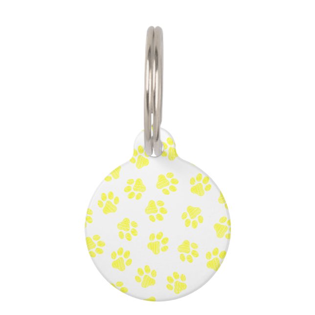 Doodle Paws, Dog Paws, Yellow Paws Pet Tag (Front)
